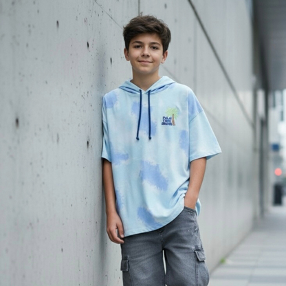 Polo Niño Tie Dye - Celeste (100% algodón)