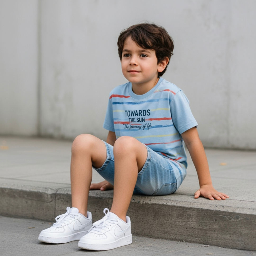 Polo Niño Sun - Celeste (100% algodón)