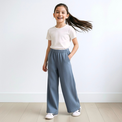 Palazo Pantalón Flare Niña - Cobalto