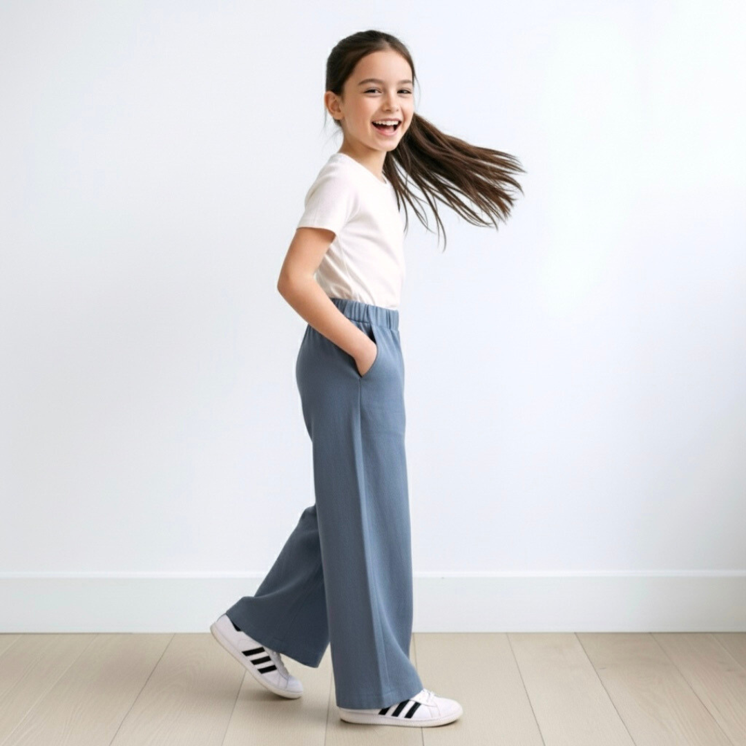 Palazo Pantalón Flare Niña - Cobalto