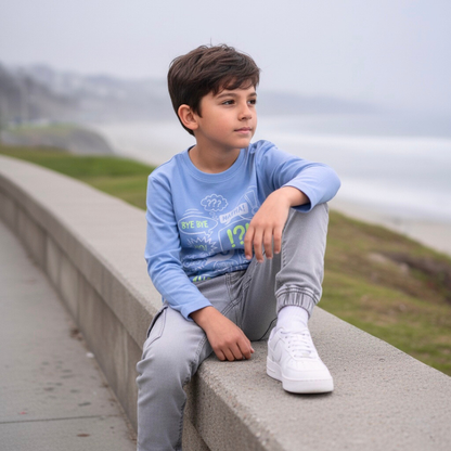 Polo Niño Amazing Celeste (100% Algodón)