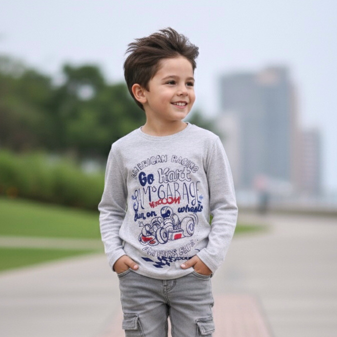 Polo Niño Manga Larga Go Kart! (100% Algodón)