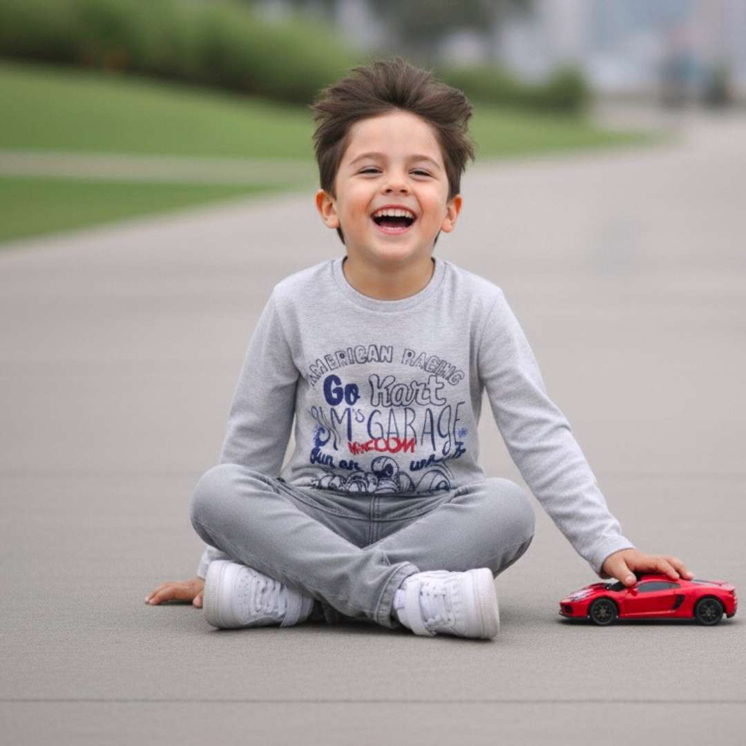 Polo Niño Manga Larga Go Kart! (100% Algodón)