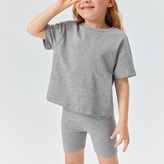 Biker Shorts Nina Algodon Gris Melange Le Petit Company