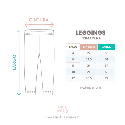 Legging Blanco Niña Margarita Algodón Medidas - Le Petit Company