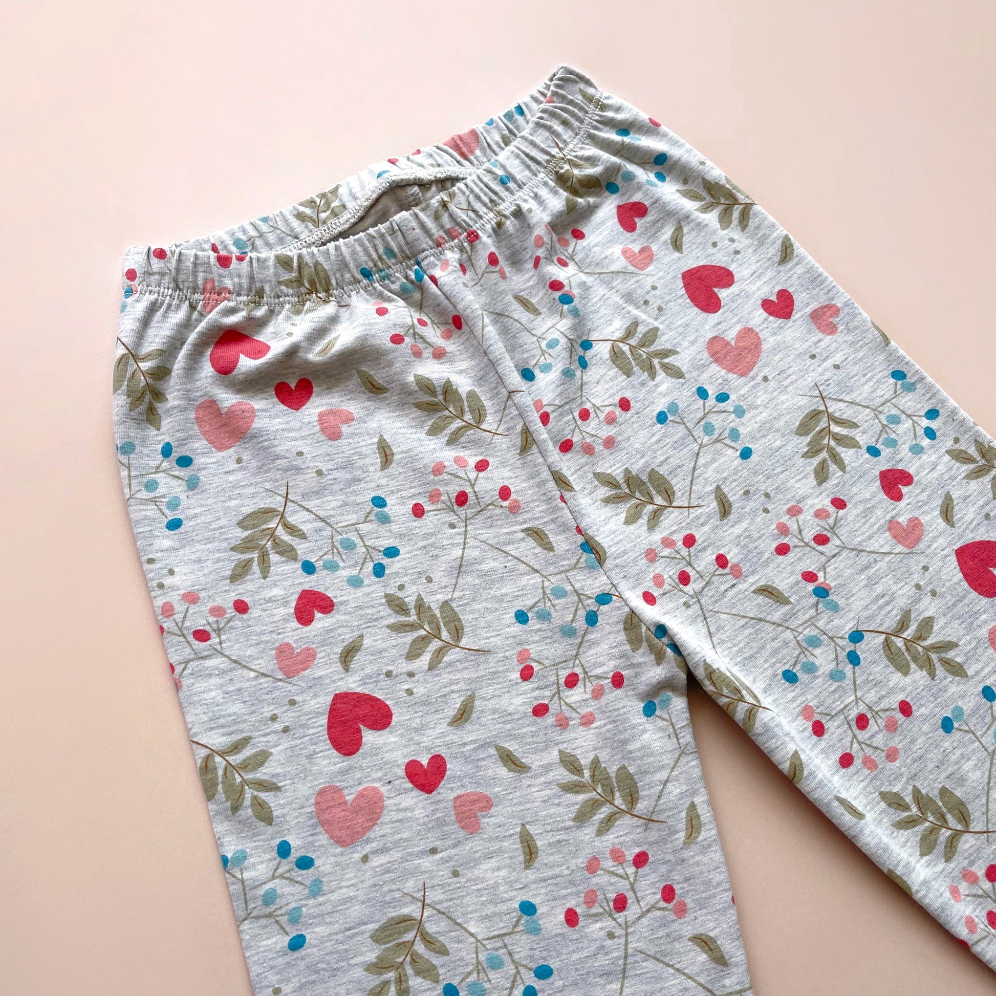 Leggings Niñas Floral - Gris Melange - Le Petit Company