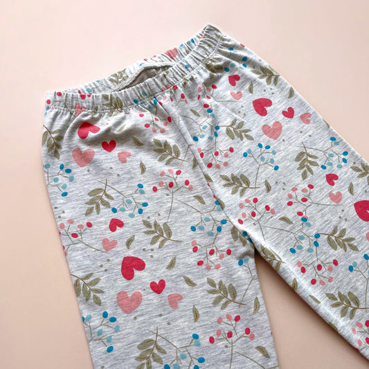Leggings Niñas Floral - Gris Melange - Le Petit Company