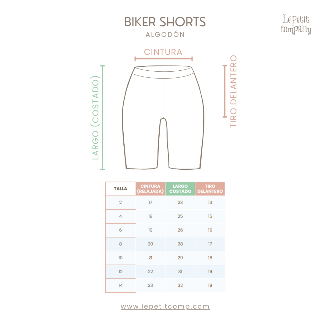 Biker Short Leggings Ninas Algodon Blanco 4