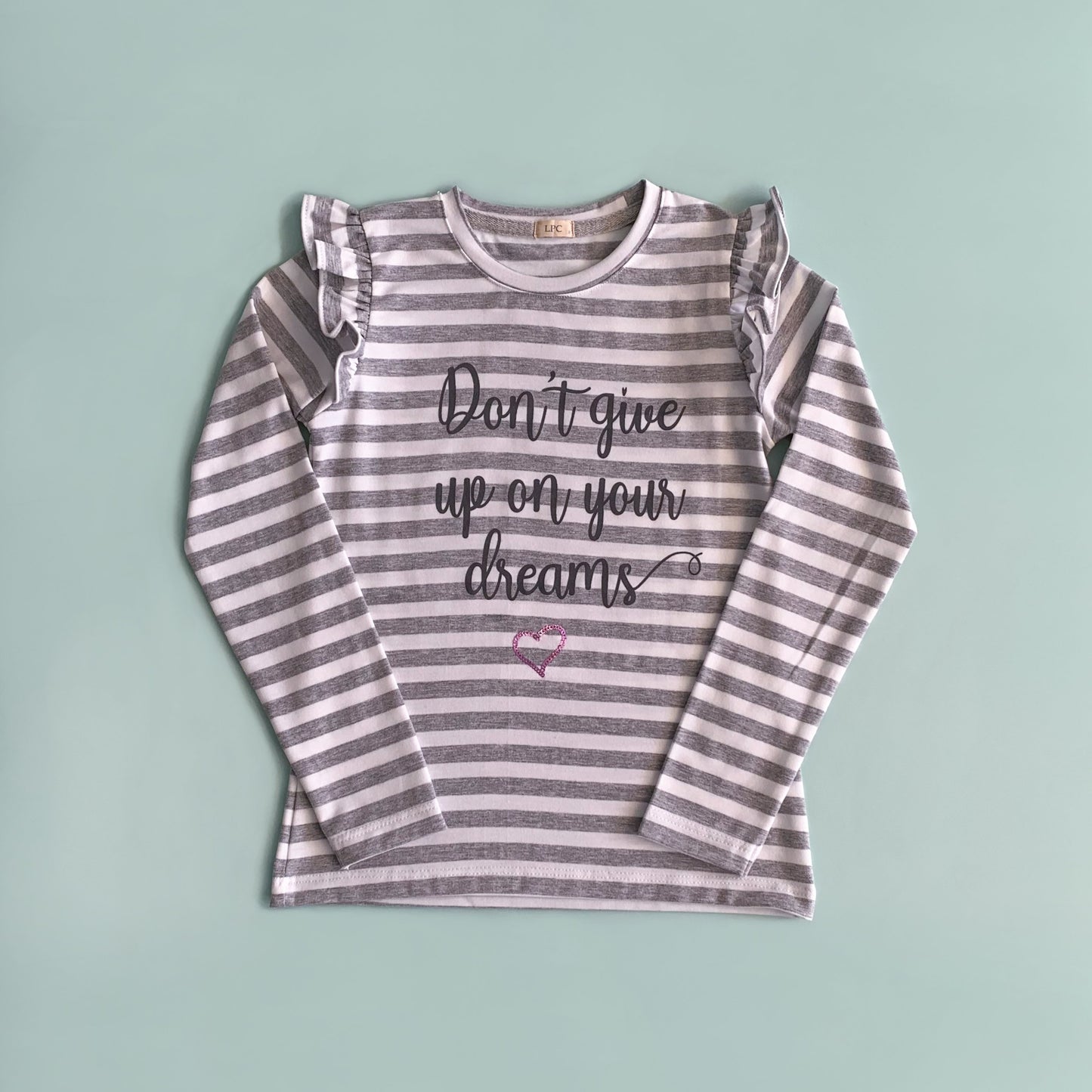 Polo "Don´t give up on your dreams" (Rayas Gris) - Le Petit Company