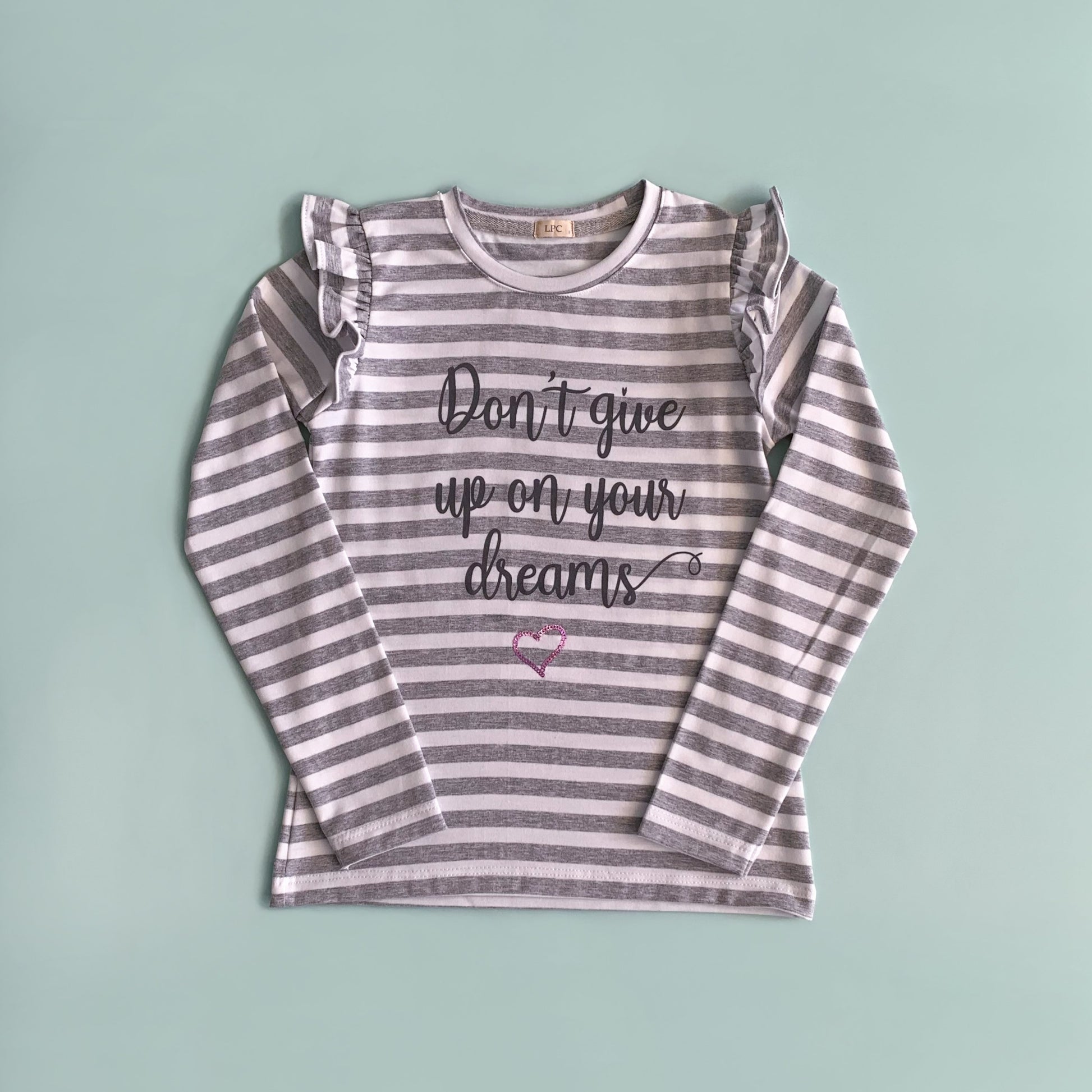 Polo "Don´t give up on your dreams" (Rayas Gris) - Le Petit Company