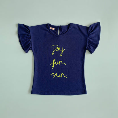 Polo Niña Joy Azul (100% algodón) - Le Petit Company